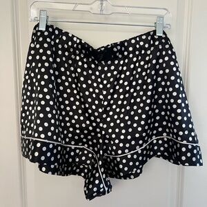 Black and White Satin Polka Dot Shorts